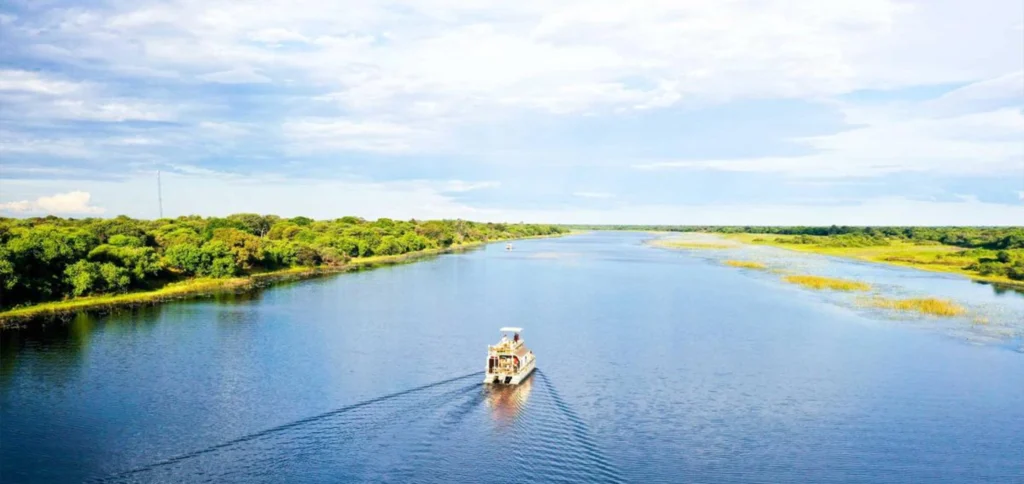 Mokoro canoe safari through the Okavango Delta